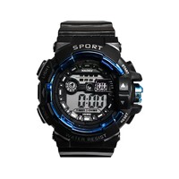 Jam Tangan Pintar Kesehatan Sport Pria Desain Baru dengan Fitur Digital Alarm Stopwatch Tali Resin Bercahaya