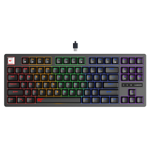 <span class=keywords><strong>Teclado</strong></span> Mecánico para Juegos <span class=keywords><strong>Havit</strong></span> KB892L de 87 Teclas con Interruptores Azules, Retroiluminación RGB y Conexión USB - Product Image 1