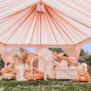 Tenture décorative au plafond en mousseline de soie rose drapée Tentures de fête ondulée de mariage de fournisseurs de plafond Décoration drapée