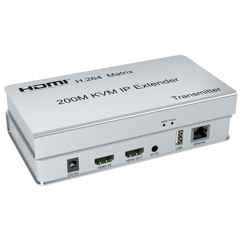 200M HDMI KVM Extender Melalui IP HDMI Matrix USB Extender Melalui Kabel Cat5e/6 Mendukung Banyak Hingga Banyak Melalui Sakelar Jaringan