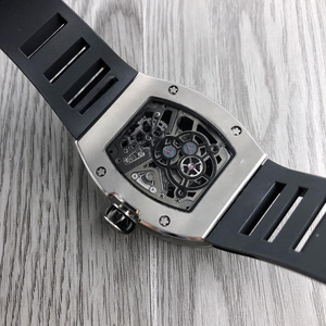 High-quality Titanium Skeleton Automatic <b>Watch</b> With Gray <b>Rubber</b> Strap - Product Image 4