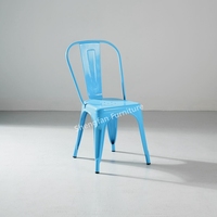 Français Vintage Industriel Base Métallique Cadre Restaurant Cuisine Couleurs Personnalisées Fer Tolix Sidechair Salle À Manger Lix Chaise En Métal