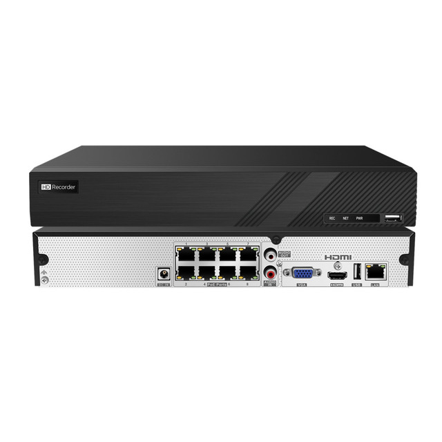 Oem 8CH AI 8MP 4K POE NVR Bandwidth 80Mbps Human & Vehicle Detection 2 Way Talk Works Face Detection License Plate Recognition
