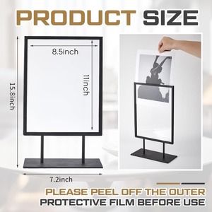 Vỉa Hè dấu hiệu 11 "x 8.5" <span class=keywords><strong>Tabletop</strong></span> kim loại dấu hiệu chủ căn cứ phẳng hai mặt hiển thị đứng cho Countertop bảng quảng cáo - Product Image 3