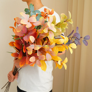 H0657 feuilles <span class=keywords><strong>d</strong></span>'<span class=keywords><strong>automne</strong></span> artificielles en plastique fausse soie <span class=keywords><strong>feuille</strong></span> <span class=keywords><strong>d</strong></span>'eucalyptus <span class=keywords><strong>d</strong></span>écor <span class=keywords><strong>d</strong></span>'<span class=keywords><strong>automne</strong></span> jaune fausses branches <span class=keywords><strong>d</strong></span>'arbre feuilles avec tige pour <span class=keywords><strong>d</strong></span>écor - Product Image 3