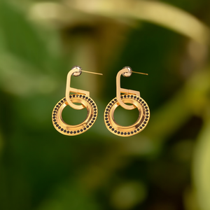 Pendientes de Moda con Diseño de Aro, Chapados en Oro, Acero Inoxidable 316L, Sostenibles y Resistentes - Product Image 3
