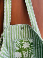 Boho matelassé coton grand sac fourre-tout d'épicerie pour femmes fermeture ouverte sac à bandoulière bloc imprimer lavable bagages sac fourre-tout