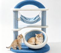 Lit-griffoir et arbre à chat 2-en-1 pour chat de compagnie, durable, résistant à l'usure, sans copeaux, toutes saisons