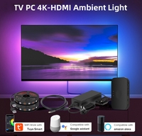 HD 8K60Hz Sync Box Avec Led Tv Rétro-Éclairage HDMI 2.1 Sync Box TV LED Rétro-Éclairage Kit Immersion Bandes D'éclairage Ambiant RGB w2811