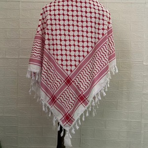 ผ้าพันคอสีขาวสีดำสำหรับผู้ชายผ้าพันคออาหรับ Palestine แบบสั่งทำสำหรับกลางแจ้ง - Product Image 5