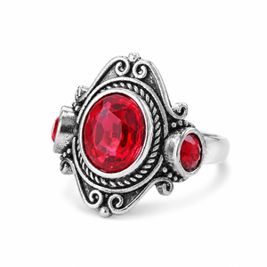 Anello retrò con pietra rossa, design classico, accessorio di moda per l'uso quotidiano. - Product Image 1