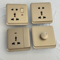 Interruptor de pared eléctrico de panel de PC 86, 16A 250V, con toma universal europea alemana doble y británica de 13A, USB-C, blanco, 1234 Gang, tacto suave
