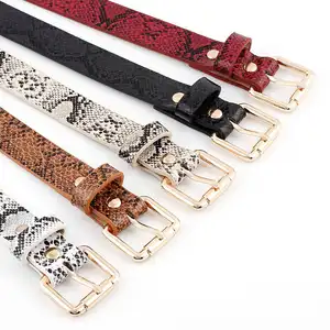 105x2.4cm High Quality Female Pu Leather Snake Waist Belt Women 2024 Hot Designer Belts For Women's Dress Cinto Feminino