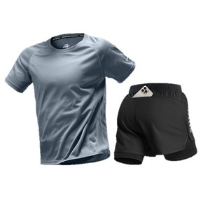 Combinaison de sport pour hommes, ensemble short à manches courtes à séchage rapide, pour entraînement de marathon, tenue décontractée - Product Image 5
