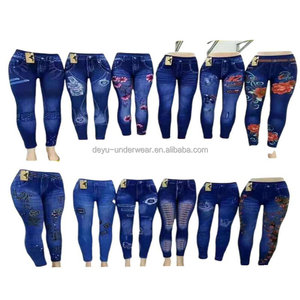 Leggings Deportivos Estampados para Yoga y Gimnasio, Modelo SJ002, Precio al por Mayor de 1.25 Dólares, Disponibles en Stock, para <span class=keywords><strong>Mujer</strong></span>, Color <span class=keywords><strong>Azul</strong></span> - Product Image 4