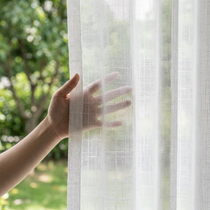 Rideaux et cantonnières en lin sur mesure extra larges pour le salon, rideaux transparents en voile pour fenêtres de maison, tissu pour rideaux. - Product Image 6