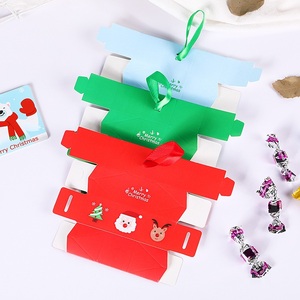 Boîtes cadeaux en papier créatives pour Noël, personnalisées pour chocolats, biscuits, gâteaux, pommes, avec ruban - Product Image 3