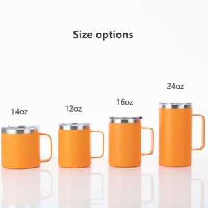 Wholesale 12oz 14oz 20oz Insulated Coffee Mug Stainless Steel Double Wall Thermos Travel Car Beer Mug Vacuum Tumbler with Handle - Product Image 4