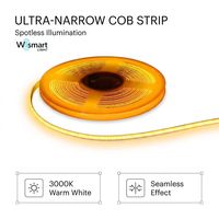 Lampu Strip LED COB 5mm 12V/24V Dapat Diredupkan CRI90 IP20 Kontrol Suara Wi-Fi APP Bluetooth untuk Dekorasi Rumah