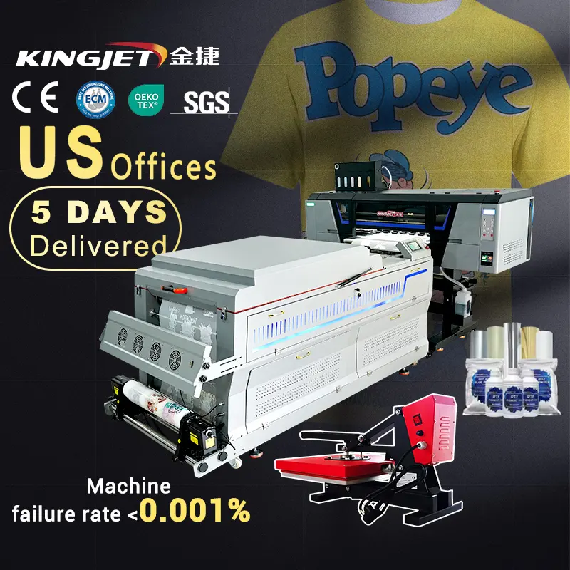 KINGJET Wholesale New Design Full Color Printer Machine Versatile Automatic 60cm DTF Printer