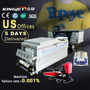 ماكينة KINGJET للطباعة بالألوان الكاملة بتصميم جديد بسعر الجملة، طابعة آلية متعددة الاستخدامات بطول 60 سم بتقنية DTF