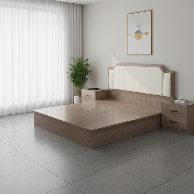 Modern Simple Wood Hotel Bed Frame