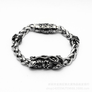 Pulsera yunnique con diseño de calavera y corona de serpiente, joyería tibetana de plata para hombre, diseño de cadena de eslabones, regalo - Product Image 5