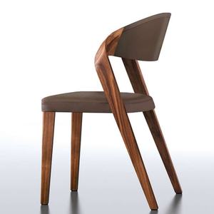 كرسي طعام من الخشب الصلب بتصميم اسكندنافي، كرسي أنيق من الجلد الصناعي للأثاث المنزلي والتجاري - Product Image 6