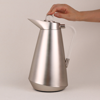 Carafe isotherme en plastique écologique de 1000 ml pour café arabe avec doublure en verre rose