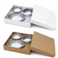 Service de vaisselle en mélamine à carreaux bleu-gris, ensemble incassable d'assiettes, bols et plateaux pour restaurant, fête, repas quotidiens, sûr et conforme CE