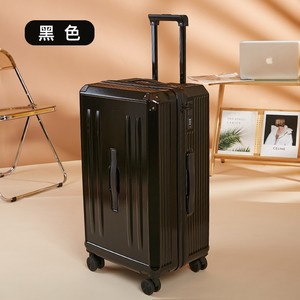 Valise noire de 24 pouces avec roulettes pivotantes et serrure pour les voyages - Product Image 1