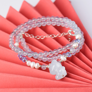 Collier en perles d'aquamarine naturelle pour femme, tendance, argent 925, cadeau de mariage - Product Image 6