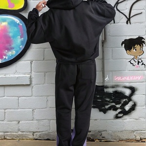 Ensemble de survêtement décontracté 2 pièces pour homme, style Hip-Hop urbain, avec motif dessin animé portrait, comprenant un sweat à capuche et un pantalon de jogging à jambe large, collection 2025 - Product Image 3