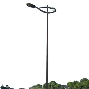 3m 5m 9m 12m customized powder coating galvanized square street lighting pole with cheap price