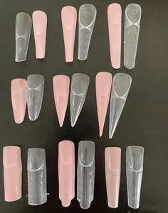 Logo OEM Space French Dual Forms Super Long Square Straight Side Nail Tips Artificial Extend Nail Art Salon Designs Free Step - Product Image 2