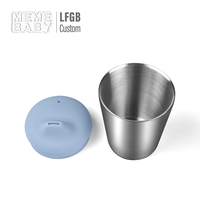 Gobelet classique 250 ml en acier inoxydable de qualité alimentaire pour enfants, avec couvercle en silicone et paille, sans BPA, anti-déversement, compatible lave-vaisselle