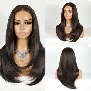 Rebecca Hair Open Cap 13x3 Lace Frontal Synthetische Perücken Hitzebeständige Faser Nicht Entflammbare Ombre Blonde Vorgezupfte Lace Synthetik-Perücke - Product Image 2