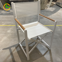 Chaises de jardin pliantes modernes en Teslin blanc avec cadre en aluminium pour le camping, la pêche, les pique-niques, chaise de réalisateur, chaises pliantes en métal