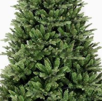 Realistischer grüner PVC-Weihnachtsbaum mit eingebauten LED-Lichtern, stehend, für Innenräume, Feiertagsdekoration für Zuhause, Partys und Schaufenster.