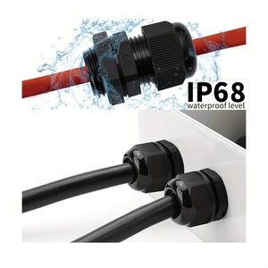 Prensaestopas de nailon impermeables NPT 1/4 3/8 1/2 3/4 pulgadas IP65 de bajo voltaje, kit de conectores de cable negros - Product Image 2
