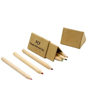 Promotional 6 <b>Pcs</b> Pack <b>Mini</b> Colored Pencil Set for Kids Pencils with logo Custom Printed - Product Image 1