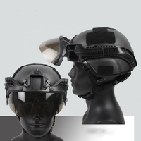 Lunettes tactiques rabattables montées sur rail, réglables pour casque FAST MICH, anti-buée, coupe-vent, résistantes aux chocs, pour le tir en extérieur