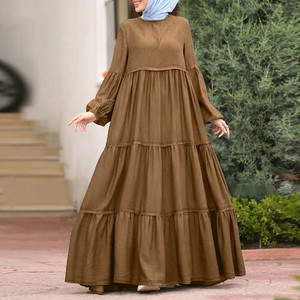 Vente chaude femmes Maxi robe à manches longues traditionnel musulman <span class=keywords><strong>Abaya</strong></span> pour la fête Dubaï été Style pour l'automne et le printemps - Product Image 4