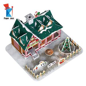 <span class=keywords><strong>Village</strong></span> <span class=keywords><strong>de</strong></span> noël joyeux pour enfants, fournitures scolaires, bricolage avec lumière LED, <span class=keywords><strong>construction</strong></span> <span class=keywords><strong>de</strong></span> chalet, mousse EPS, Puzzle 3D, jouet en papier - Product Image 4