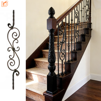 Balustres d'escalier en fer massif de haute qualité, faciles à installer, en forme de S, pour escalier d'appartement intérieur, villa