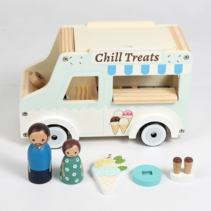 Encourage le jeu <span class=keywords><strong>de</strong></span> rôle et développe les compétences sociales chez les enfants, camion <span class=keywords><strong>de</strong></span> nourriture en bois style food truck pour jouer à faire semblant <span class=keywords><strong>de</strong></span> manger des glaces - Product Image 4
