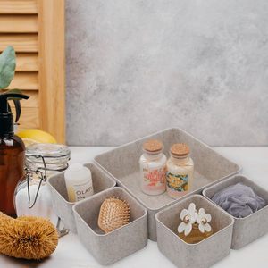 Brand New Expandable Bathroom Children's Toy Clothes Lid <b>Box</b> with Insert 8pcs/set Drawer Organizers Bins Felt <b>Storage</b> for Desk - Product Image 2