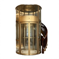 Ascenseur de villa hydraulique moderne sur mesure avec vitre panoramique, cadre en acier inoxydable, options de couleur, petit ascenseur domestique pour passagers