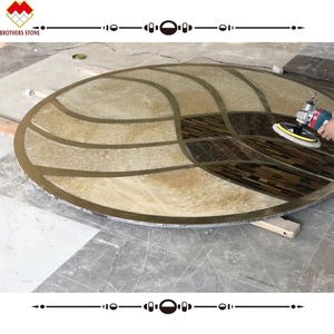 Dalle de moquette jet d'eau en marbre pour sol résidentiel de luxe personnalisée médaillon de foyer en marbre à insertion en laiton lowes - Product Image 3