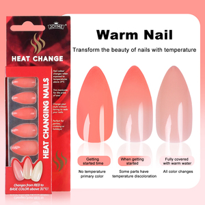 Nail Art Innovation Moderne Nouvelle <span class=keywords><strong>Tendance</strong></span> Température Activée Amande <span class=keywords><strong>Faux</strong></span> Ongles Changement de Couleur Presse Ongles Conception pour Doigts - Product Image 5
